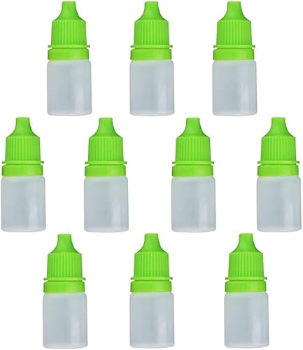 Othmro Botellas cuentagotas de plástico de ojo de laboratorio de polietileno de 0.2 onzas, 10 piezas, gotero líquido exprimible de 0.2 fl oz boca