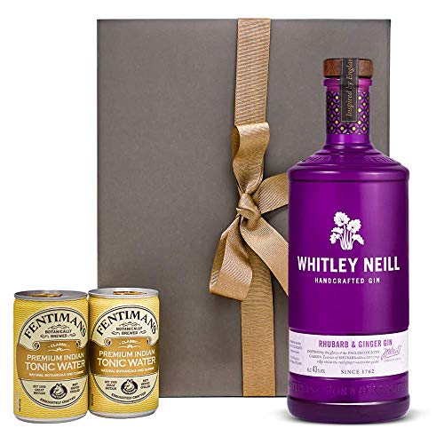 Whitley Neill Rhubarb & Ginger Gin Luxury Gift Set With Fentimans Tonics (43% ABV)