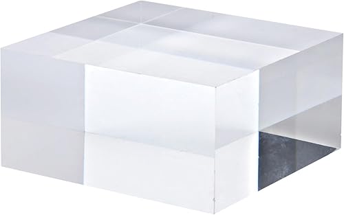 PATIKIL Elevador de exhibición de joyas de 3 x 3 x 1.5 pulgadas, cubo de acrílico pulido, colección de bloques, escaparate, cuadrado, transparente