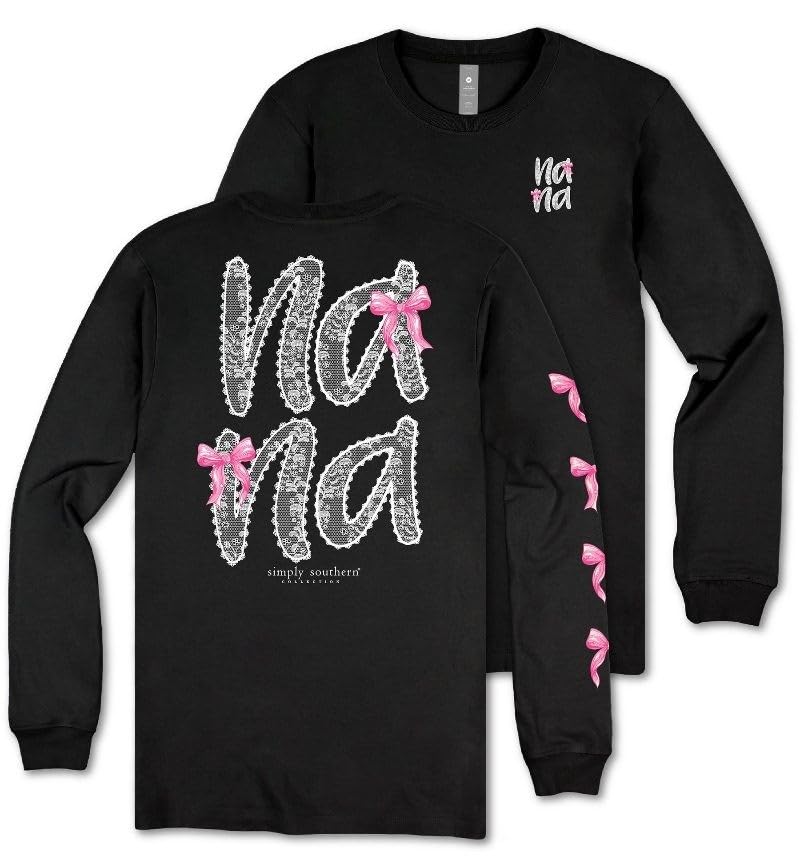 Simply Southern Nana - Pink Bows - Adult Long Sleeve...
