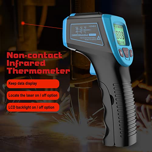 Termômetro infravermelho, pistola de temperatura a digital sem contato -58 ° F a 1112 ° F (-50 ° C a