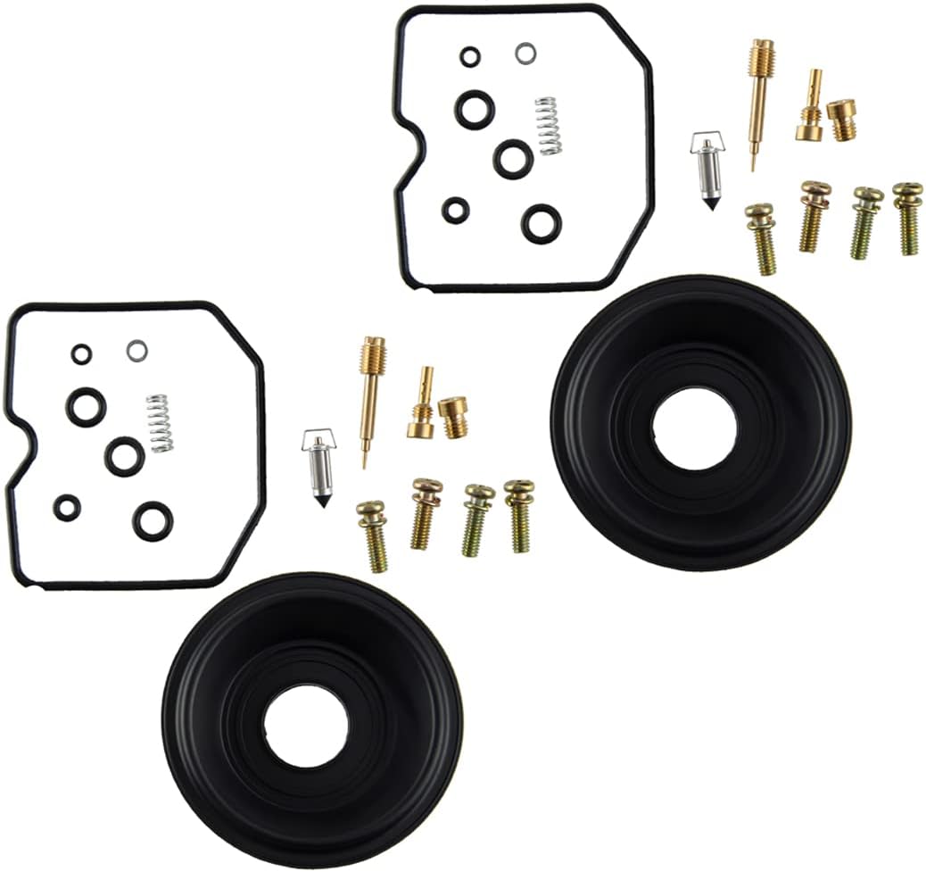 2sets Carburetor Repair Rebuild kit Plunger Diaphragm Compatible for Kawasaki KAF450 B1 Mule 1000 UTV 88