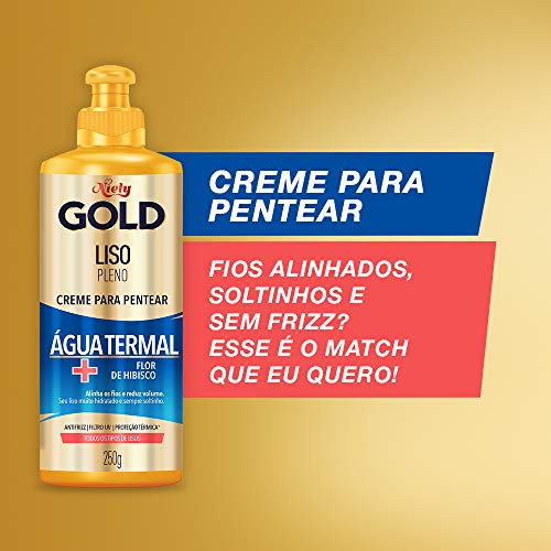 Gold Creme Para Pentear Liso Pleno, 250G, Niely, Niely, Branco