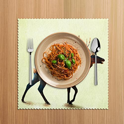 Sets de table élan antidérapants carrés 30,5 cm résistants chaleur - 6