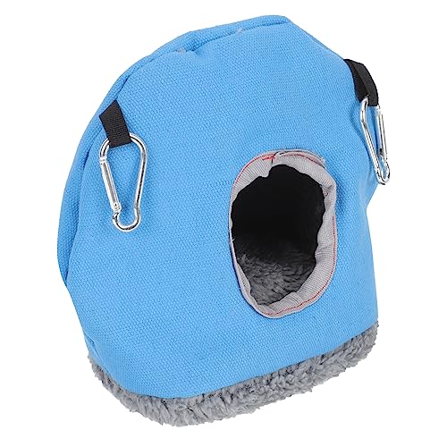 TOBBOMEY 鳥の巣 オウムの 鳥よけ オウムのおもちゃ オカメインコの鳥かご 鳥の餌箱 巣箱 細工された鳥の家 家にぶら下がっているオウム 繊細なオウムの家 コットン Blue