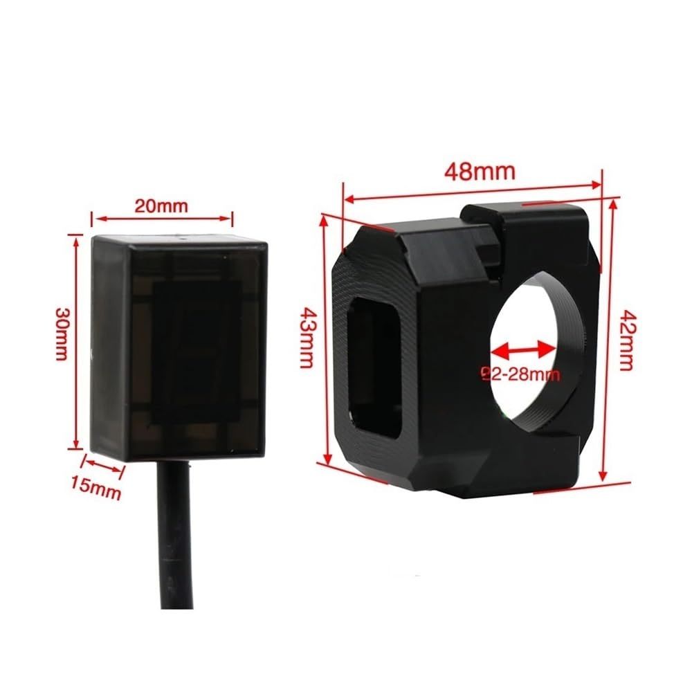 Indicador Marchas Indicador de Marcha Digital para Motocicleta Universal de para 6 velocidades Pantalla LED Soporte magnético para Palanca de Cambios