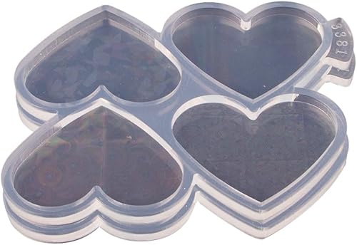 Miniatura 4 de 2 moldes de resina con forma de corazón de 1.7 pulgadas, molde epoxi de silicona para carrete de insignias, diseño holográfico