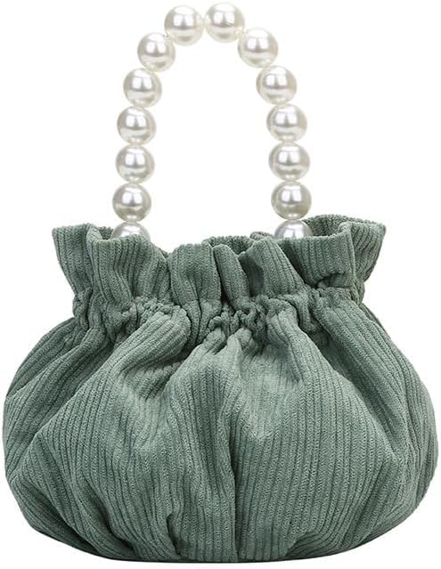 Sac pochette soirée vert perles anti-encombrement mariage