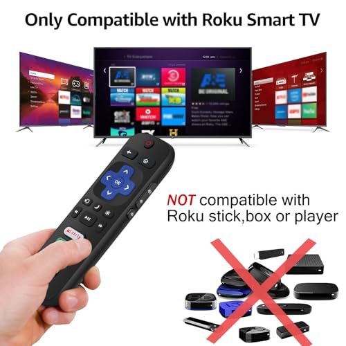  2 Pack Replacement Remote Controls for Roku TV - Compatible with TCL, Hisense, Sharp, Philips, Onn, Element - Perfect f