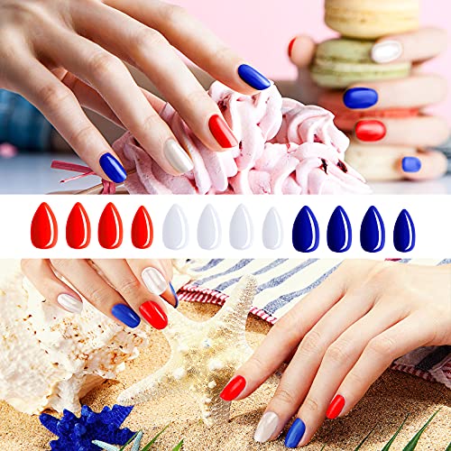 864 Pieces Almond Press On Nails Short Glossy False Nails Full Cover Fake Nails Colorful Artificial Nails Solid Color Fake Nail For Nail Art Salon #TOP4