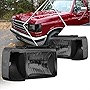 Pair Headlights Assembly Compatible with 87-91 Ford F150/F250/F350/Bronco | Headlamps with Black Housing Smoked Lens