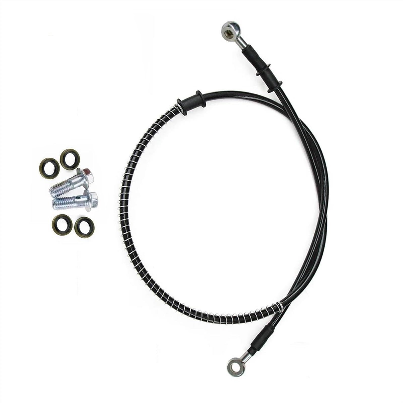 Motorbike Part 400mm-2300mm M8 0° Motorcycle Braided Steel Hydraulic Brake Line Clutch Oil Hose Tube Pipe(1400mm)