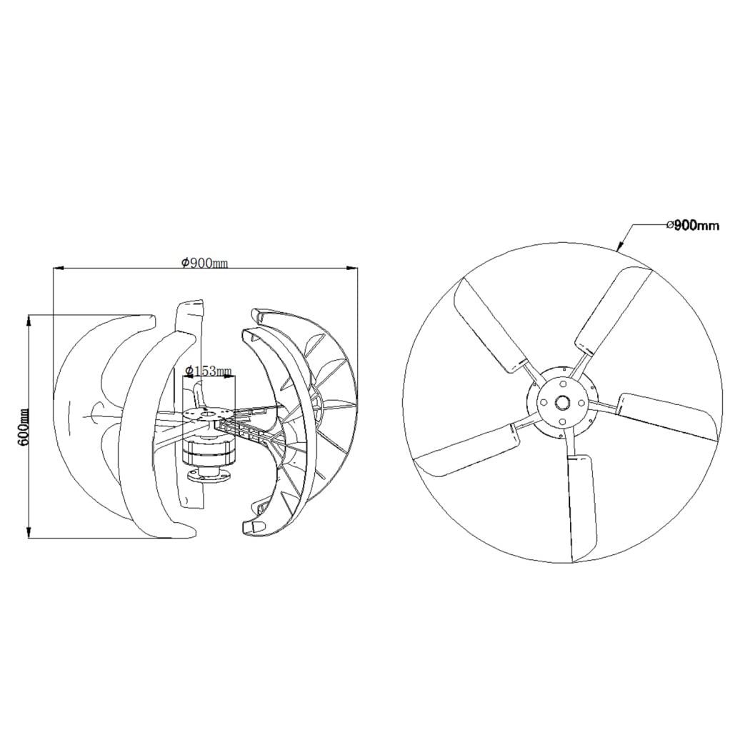 Windkraftanlagen 8000 W Windkraftanlagen-Generator-Kit, 12/24/48 V Windgeneratoren für den Heimgebrauch, Option mit wasserdichtem Laderegler, geeignet für Zuhause oder Camping