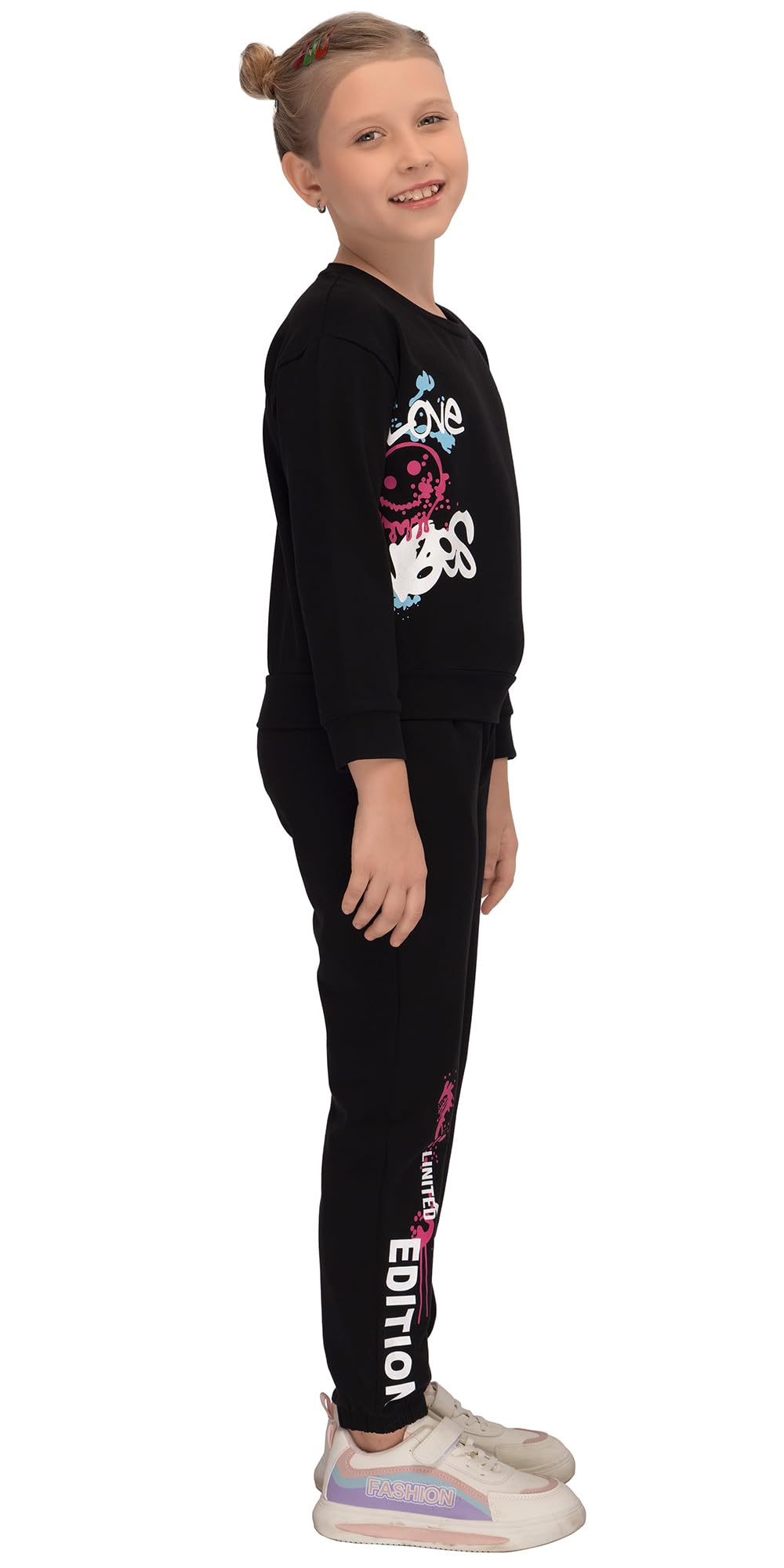 Laughing Kids Black Full Sleeves Track Night Suits For Girls LK-TR-25077 (9 to 10 Years) 3