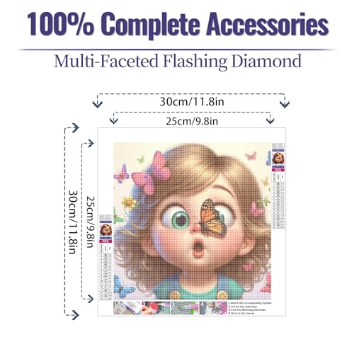 JATOK Diamond Art Kits Adults, Fairy Elf Diamond Painting Kits for Adults Beginners, DIY Full Drill Gem Art Kits Crafts Home Wall Decor Girls Gifts, 30x30cm/12x12in