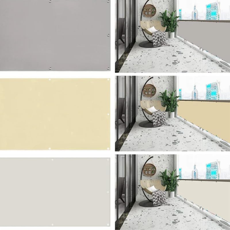 Brise vue balcon contre vis-à-vis filet polyester gris - 6