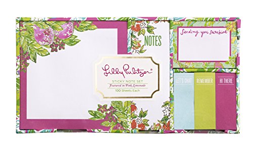 Lilly Pulitzer Sticky Note Set, Pink Lemonade (154518)