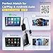 Wireless Carplay Adapter for iPhone, Convert Wired Carplay to Wireless, 2 in 1 Plug and Play Android Auto and Carplay Adapter for iOS 10 Android 11 and Above, Cars with Built-in Carplay (Silver)