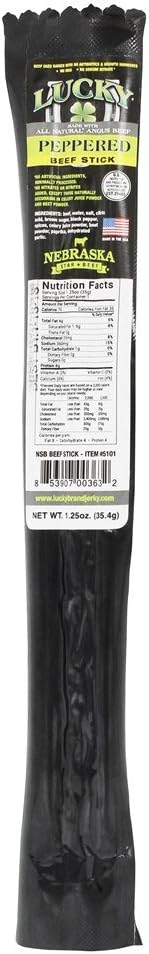 Lucky Beef Jerky Peppered Beef Stick, 1.25 oz