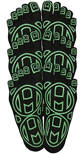 Image of Mato & Hash 5-Toe Exercise Barefoot Feel Yoga Socks With Full Grip