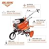 RURIS - Motobineuse Thermique 6500FR - 7 CH - pour Surfaces jusqu'à 1000 m² - 24 Fraises - Largeur de Travail 560-830mm - Guidon Ajustable - Roues en Caoutchouc - Outillage de Jardin