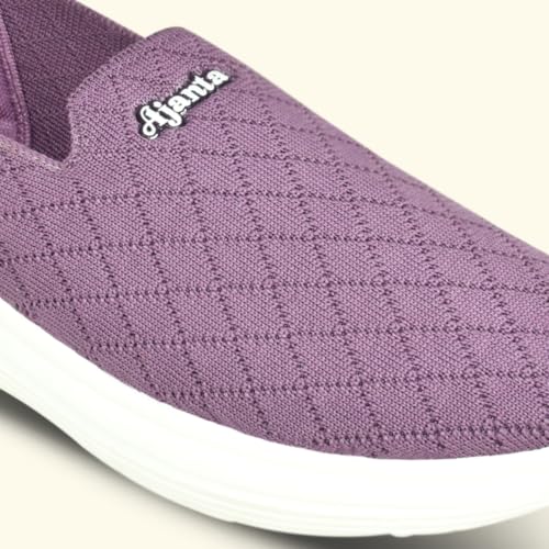 Image of AJANTA Women's Slip-On Sneakers for Women | Lightweight Walking Shoes | Breathable Knit Casual Loafers | Comfortable Daily Wear Shoes for Girls | Travel, Office, Outdoor & Everyday Footwear