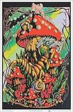 Mushroom Caterpillar - Flocked - Blacklight Poster - 23'x 35'