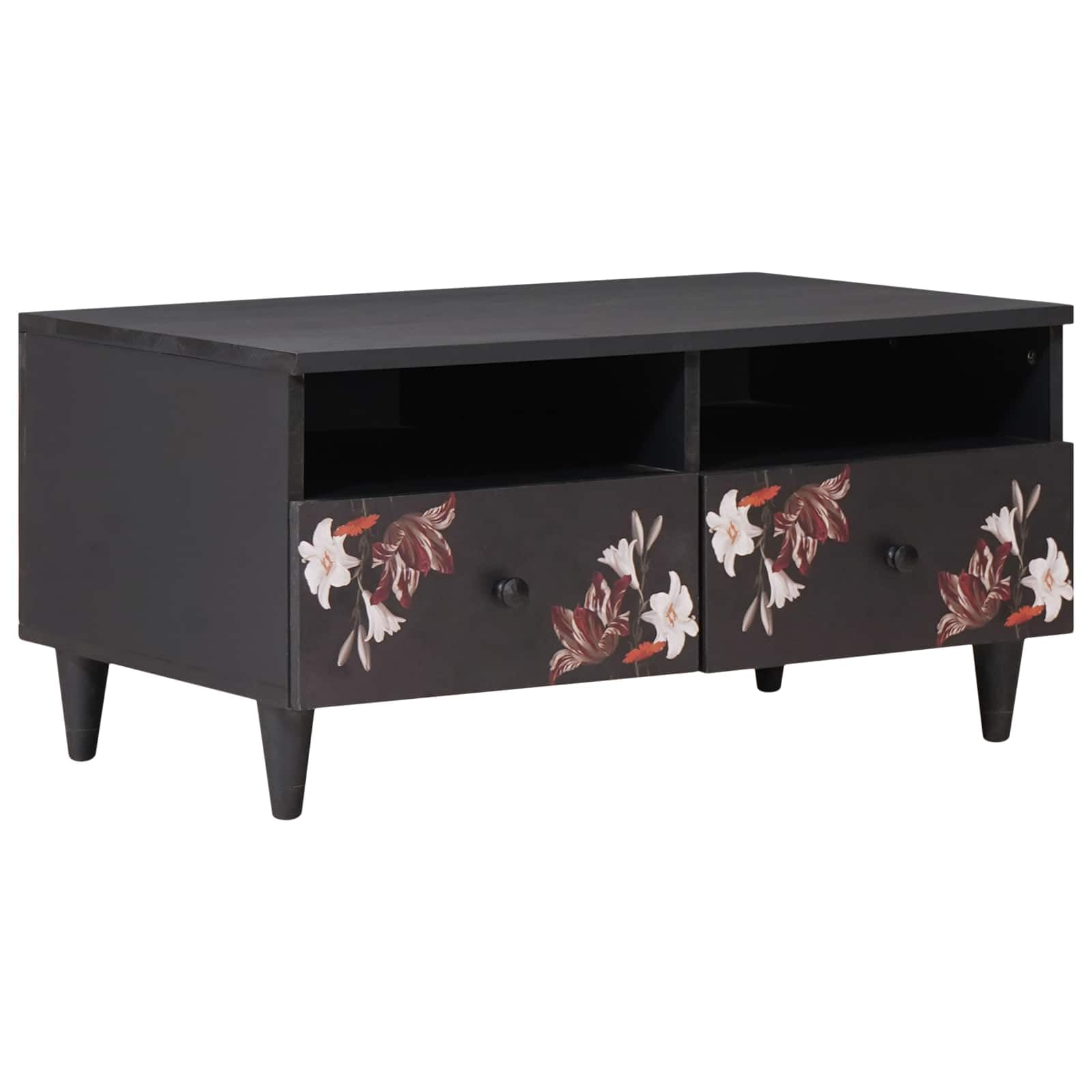 Table basse multicolore avec tiroirs de rangement pour salon moderne