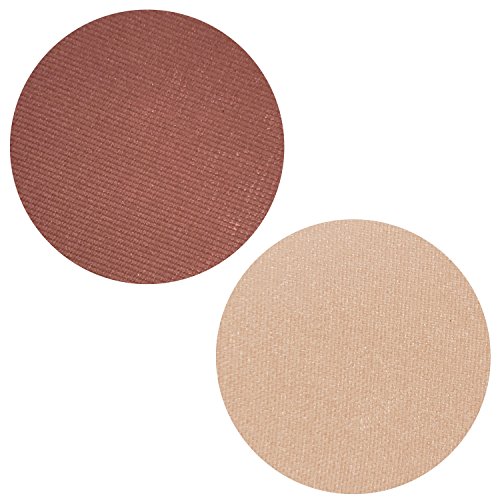 Powder Blush Highlighter Duo Makeup Palette – Infinity Brown Matte Pearl Blusher with Pow Highlighting Set, Magnetic Refill Pans, Highly Pigmented Paraben Gluten Cruelty Free Cosmetics [37mm]