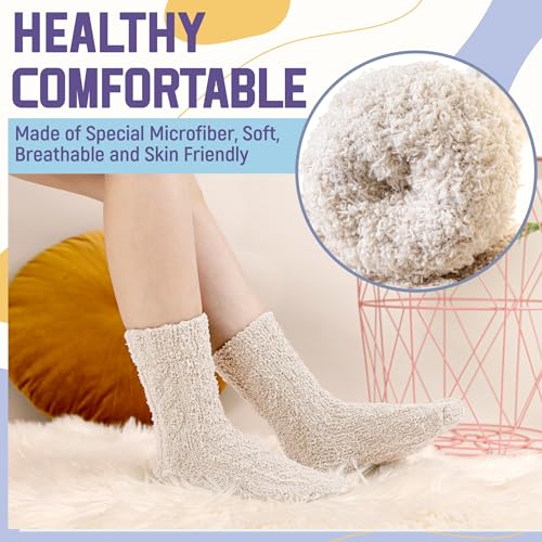 Image of DoSmart Fuzzy Socks For Women Slipper Warm Fluffy Soft Winter Cozy Plush Cabin Sleep Christmas Home Socks