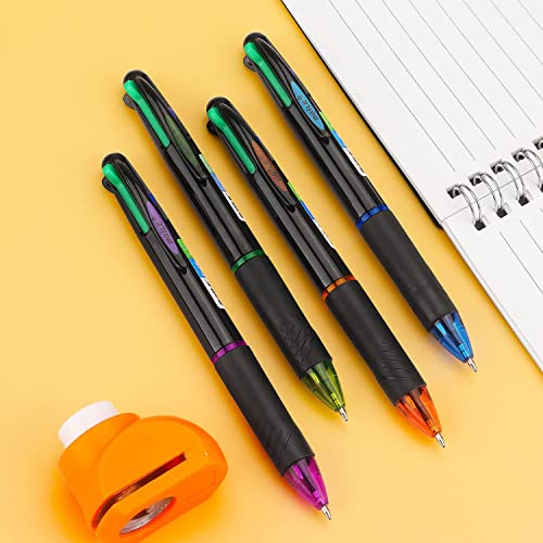 Image of 10170 4 IN 1 Pens 0.7mm Fine Point Multicolor BallPoint Pen Creative Writing Retractable Ball Point Pens For Office, Student & School Stationery (Set of 5 pens)
