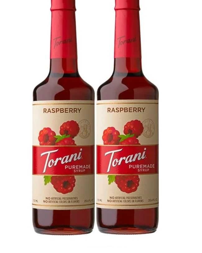 Sirop saveur Framboise Torani Puremade 750ml, paquet de 2