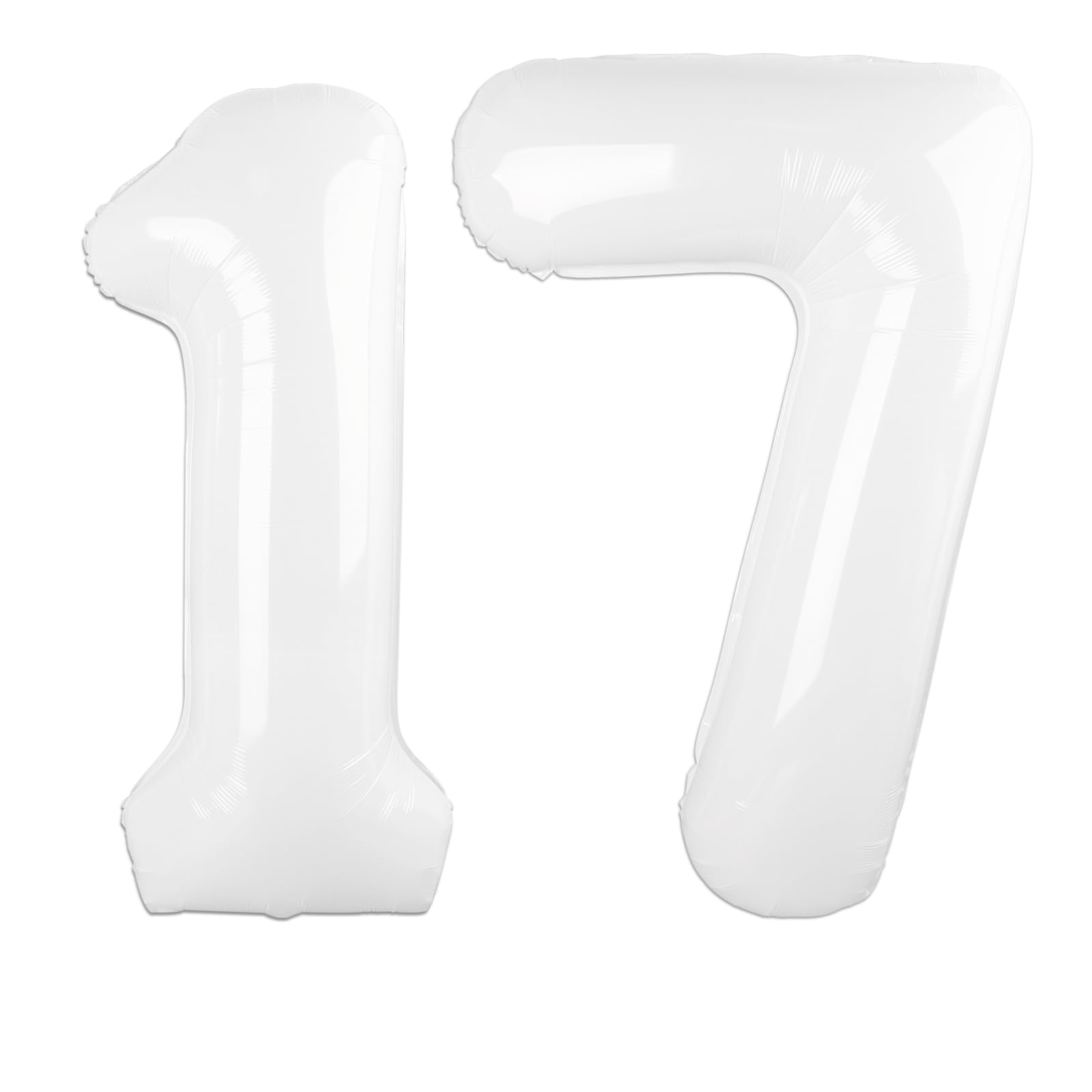 Kelfuoya White Number 17 Balloon Jumbo Mylar Foil Helium Balloon for Birthday Party Decorations - main product image