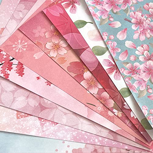 Origami 6X6 Paper Kit 50 Sheets 12 Vivid Colors Double Sided Printed Traditional Patterns Square For Arts Crafts Projects, Japanese Sakura Chiyo #TOP5