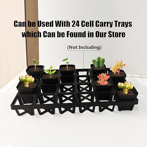 RooTrimmer Square Nursery Pots 3" 120Pcs Deep Succulent Plastic Pots Small Flower Planter Seeds Starter Germination Pots with Drainage (Black,2.7Inches,120Pcs) - Image 8