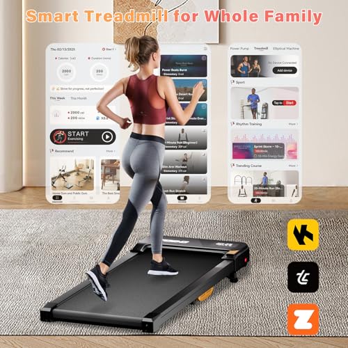 TODO Walking Pad, loopband voor thuis met helling, loopband, bureau, 1-6 km/u, elektrische loopband voor kantoor met afstandsbediening en apps-bediening, 2,5 pk motor, lcd-display - Afbeelding 3