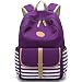 FLYMEI Canvas Backpack, School Backpack 17.7''X13.8''X6.7'' College Bookbag Lightweight Laptop Bag Travel Daypack for Teen Girls Women - Purple