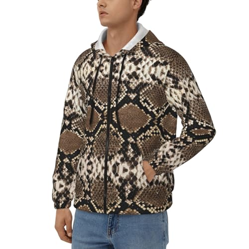 Sweat à capuche pour homme motif serpentine vêtement chaud et décontracté