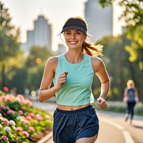 Image of Marrywindix Sport Wear Athletic Visor Sun Sports Visor Hat Adjustable Cap with Retractable Brim for Women and Men