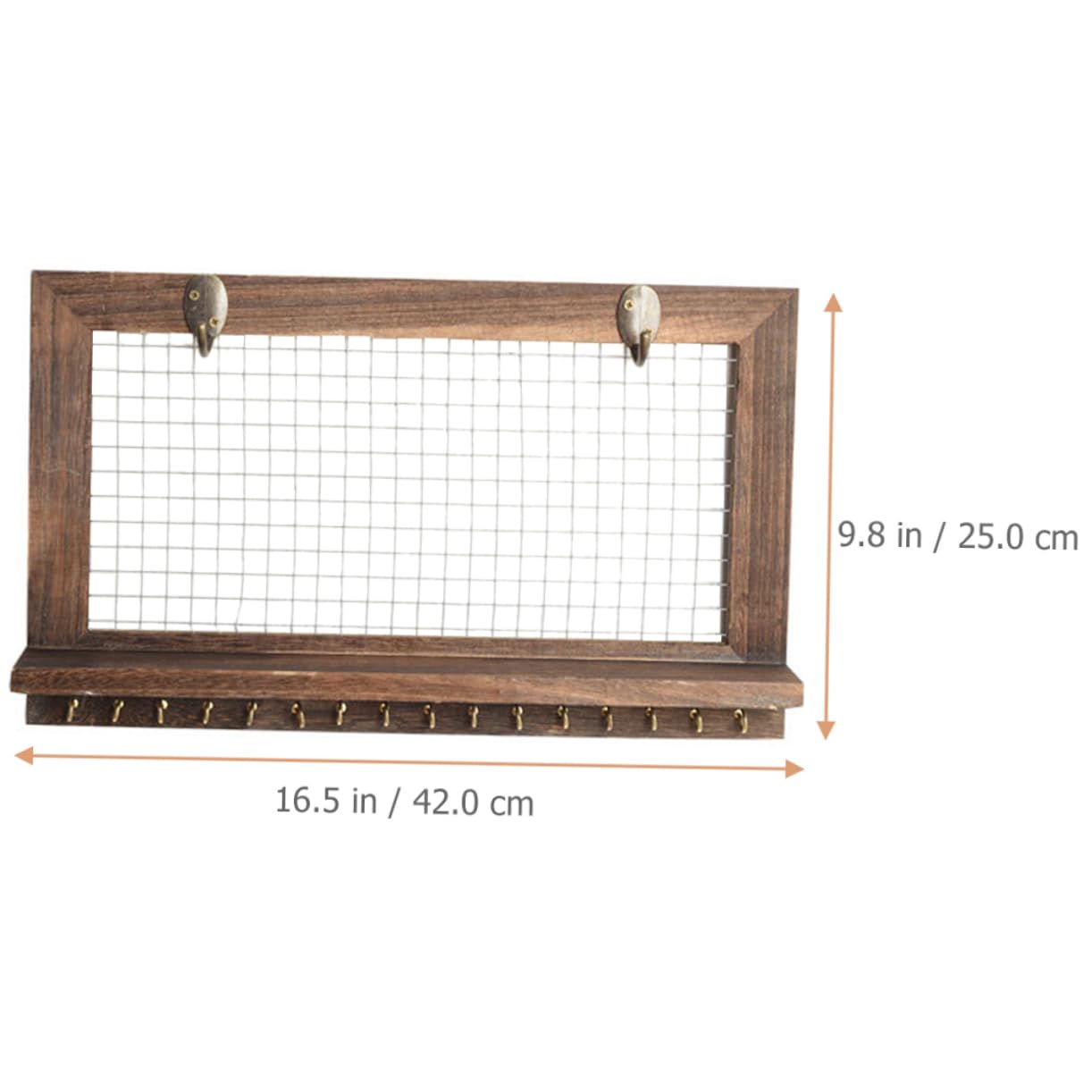Portachiavi da Parete Ripiano in Legno e Metallo Rustico