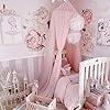 Jolitac Princess Bed Canopy for Girls Room Decor Round Lace Mosquito Net Play Tent Reading Nook Canopies Yarn Girl Dome Netting Castle (Pink) #5