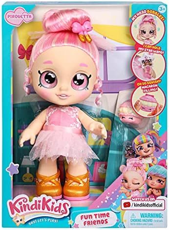 Kindi Kids Fun Time Friends - Pre-School Play Doll, Pirouetta - for Ages 3+ | Changeable Clothes and Removable Shoes