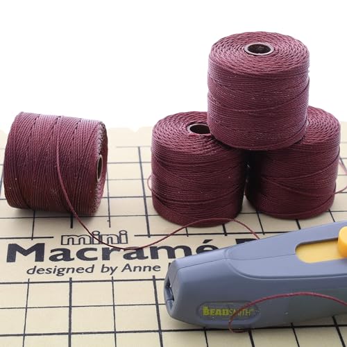 Cordón S-Lon #18 burdeos para tejer cuentas de ganchillo, Kumihimo y micro-macramé 7