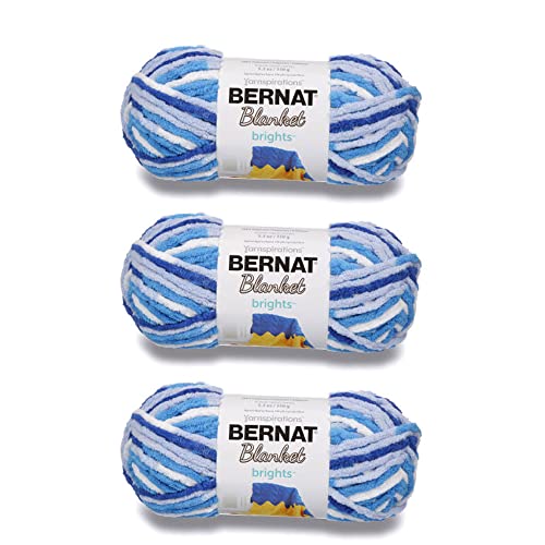 Image of (3 Pack) Bernat Blanket Brights Yarn - Waterslide Variegated