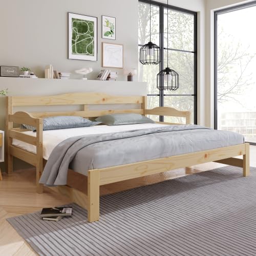 Merax Wooden Daybed with Pull Out Trundle, 3FT Single Sofa Bed Frame 90x190cm, Extendable Guest Bed for Living Room & Bedroom, Wooden Day Bed for Kids, Teenagers and Adults, Natural Finish — image 1