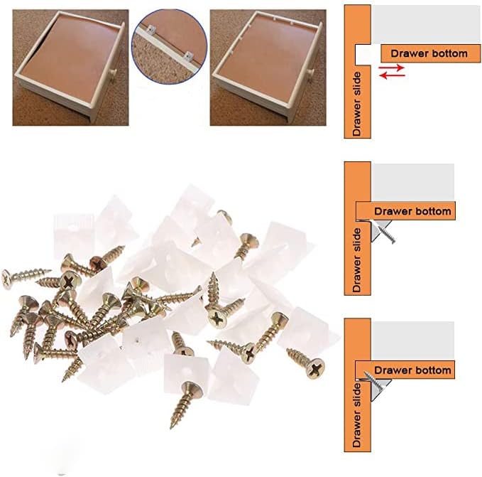 Miniatura 3 de 100 paquetes de muebles de pecho cajón inferior reparación reparación reparación cuñas sujetador con tornillos