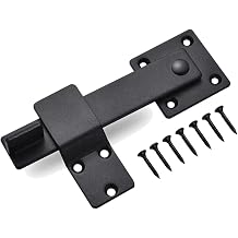 6" Heavy Duty Flip Door Bolt Latch with Screws,Sliding Barn Door Lock for Fence, Horse Stall, Garden & Farm Security,Black,1 Pack