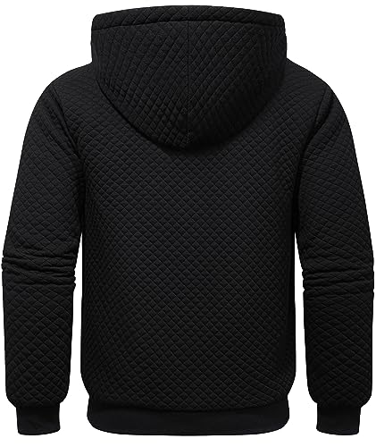 ZITY Men's Zip Up Hoodie Sherpa Lined Heavyweight Jacket Waffle Knit Fleece Thick Winter Warm Sweatshirt2