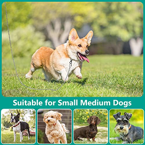 Tresbro Heavy Duty Dog Chains For Outside, 15Ft Stainless Steel Tie Out Cable With Swivel Hook For Small Dogs, Metal Chew Proof Pet Runner Chain Leash Lead For Outdoor Camping Hiking Yard, 2Mm #TOP6