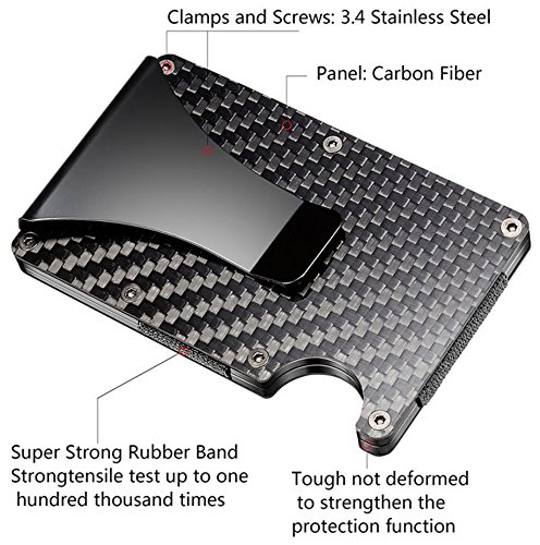 Mens Slim Money Clip Carbon Fiber Card Holder RFID Card Case Wallet3
